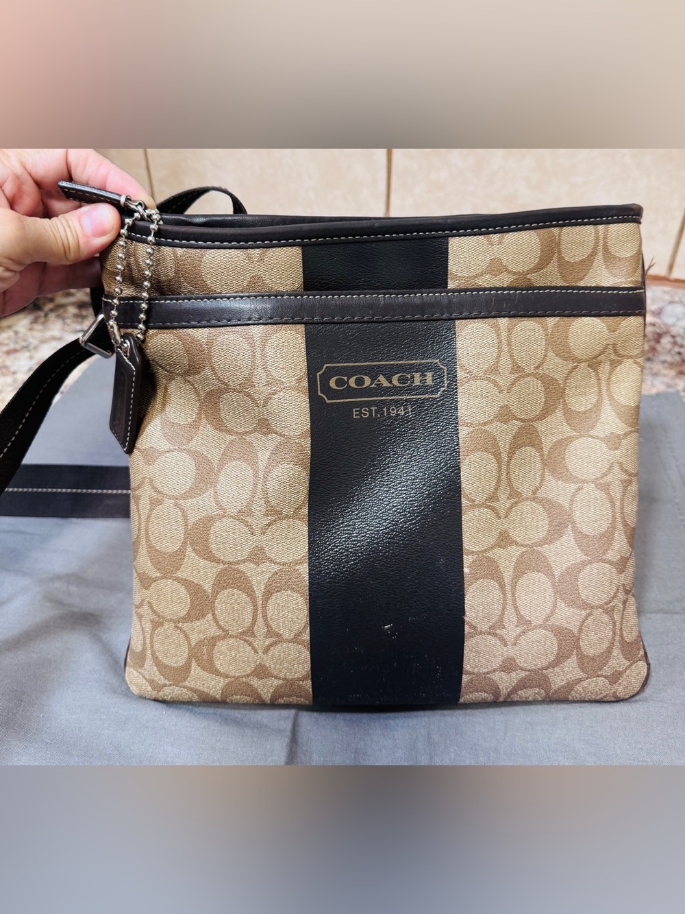 Coach Brown Interior Leather Patch Crossbody